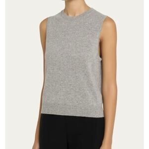 THEORY Cashmere Knit Shell Top In Husky Gray Size L